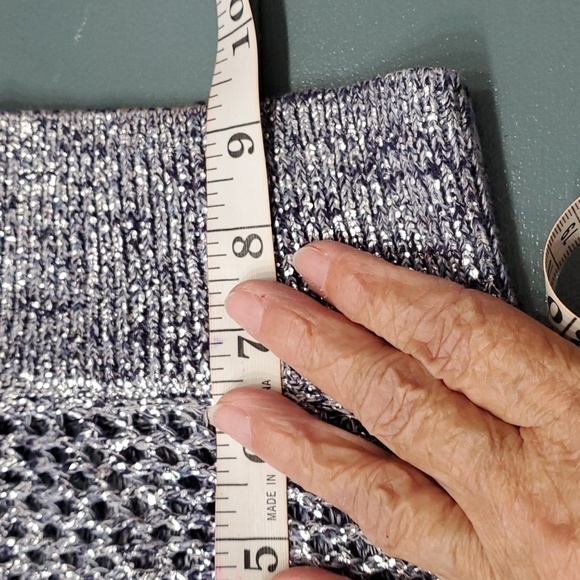 Chicos 2 open knit‎ cardigan sweater.  Gray/blue with silver threads. SIZ… - Picture 10 of 11